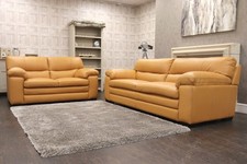 World of Leather Cozee 3 & 2 Seat Sofa *HIGHEST GRADE* Honey Yellow – Nc-335e