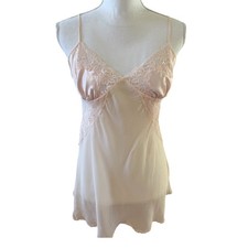 Victorias Secret Silk Chemise Slip Nightgown Pale Pink Chiffon S