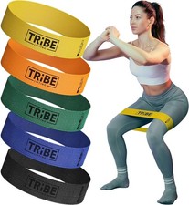 Tribe Lifting Fabric Resistance Bands for Glutes  Legs  5 Fabric Workout Bands