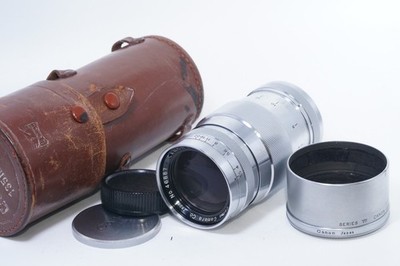 Near MINT Canon 135mm f/3.5 LTM L39 Teleobjektiv MF Linse mit Case Hood