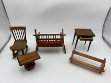 Miniaturowe drewniane meble do domku dla lalek partia bujana kołyska / basen, fotel bujany