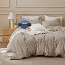 Bedsure 100 Washed Cotton Duvet Cover Super - Minimalist Bedding