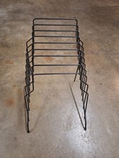 Vintage Black Wire 8-Slot Magazine Rack Vinyl Record Holder   MCM Style