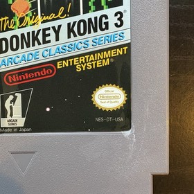 NES Donkey Kong 3 Arcade Classics, carrello CIB + manuale + scatola