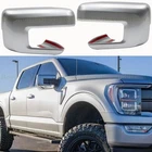 2021-2025 2026 Ford F150 Mirror COVERS Overlays W/Signal Hole JS ICONIC SILVER