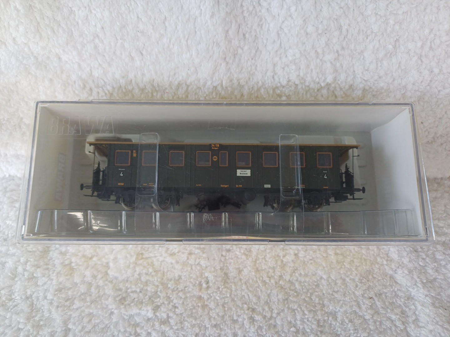 Brawa H0 Gauge 45702 4th Class Passenger Coach 34119 Epoche II Stuttgart