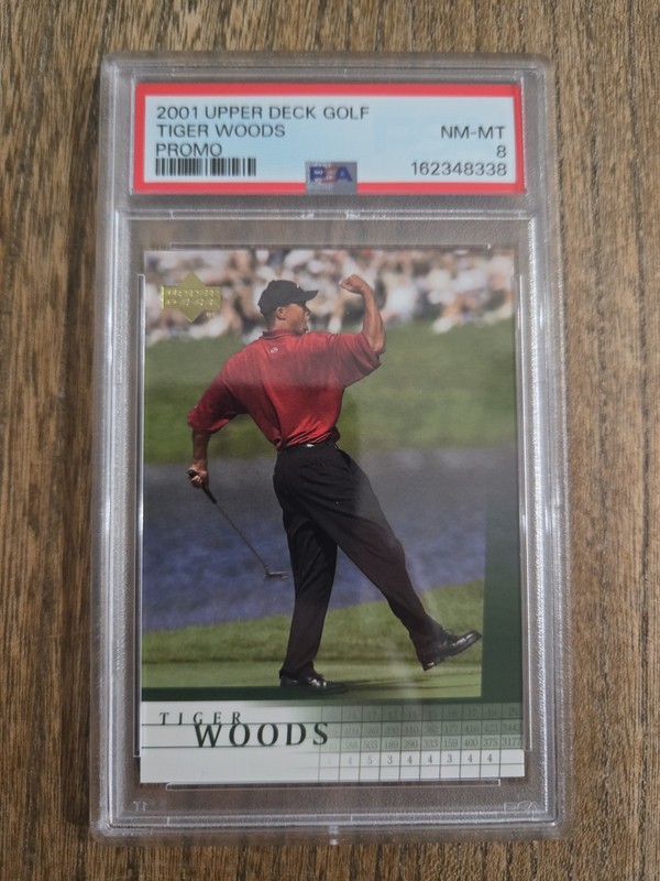 RARE 🔥 2001 Upper Deck Tiger Woods #TW Promo PSA 8 NM-MT CLEAN! 