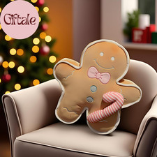 Gingerbread Man Pillows Plush Christmas Gingerbread Shape Pillow Cartoon Christm