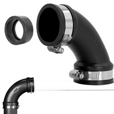 Fernco 1.5" Flexible PVC 90-Degree Elbow Includes Optional 1.5 inches, Black