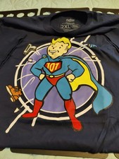 Loot Wear Loot Crate Men's Fallout Vault Boy 101 T-Shirt Blue Size 2XL New