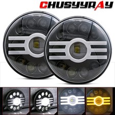 2pcs Fit Mack R Series 7 Inch Round Led Headlights Sealed Hilo Beam With Drl