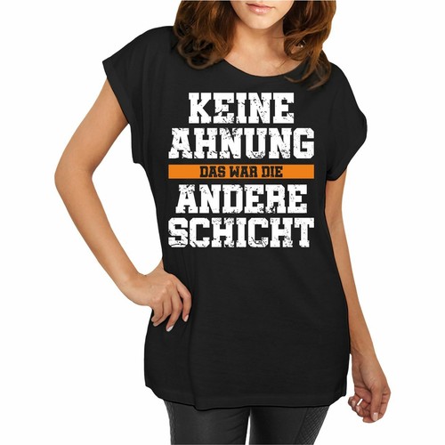 Shirtracer Damen T-Shirt – Statement 'Keine Ahnung, Das War Die Andere Schicht Affen' | Slim Fit, Kurzarm