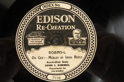 John J. Kimmel - EDISON 50870 - Oh Gee! - Medley Of Irish Reels - Accordion