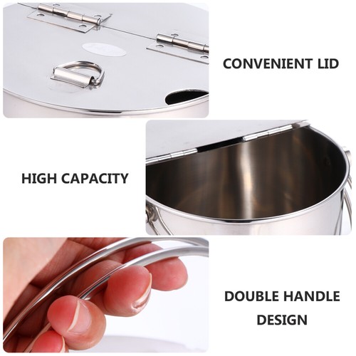 1pc Stainless Steel Ice Bucket with Portable Handle and Lid for Home Bar - Picture 2 of 12