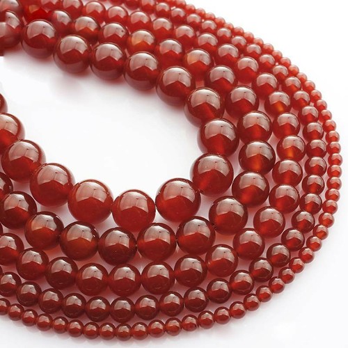 1 Strand Natural Red Agate Stone Gemstone Beads lot 4mm 6mm 8mm 10mm 12mm - Picture 2 of 9