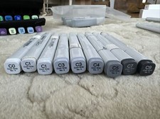 COPIC Markers Cool Gray 9x Used Set