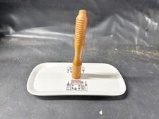 VINTAGE KERAMIK KERAMIK GEW&Uuml;RZTELLER MIT HOLZGRIFF