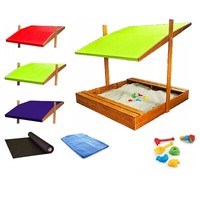 Sandkasten Aus Holz Mit Dach Abdeckung ImpräGniert Sandbox GrüN 120 Cm