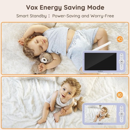 Boifun WiFi PTZ Video Baby Monitor Camera 5'' 1080P, Motion&Crying Detection UK - Picture 8 of 14