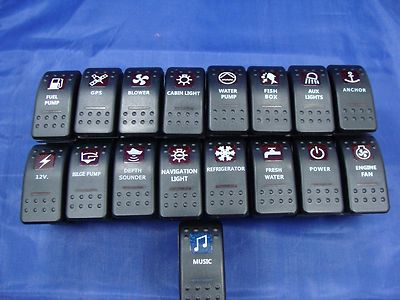 Marine Rocker Switches Carling Style Rocker Switch, LED, Light, Pump, Anchor Nav