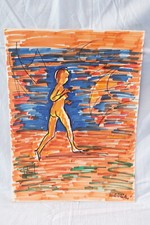 Mazzieri pittore quadro graffiti astratto pennarello cartoncino mac XX secolo 