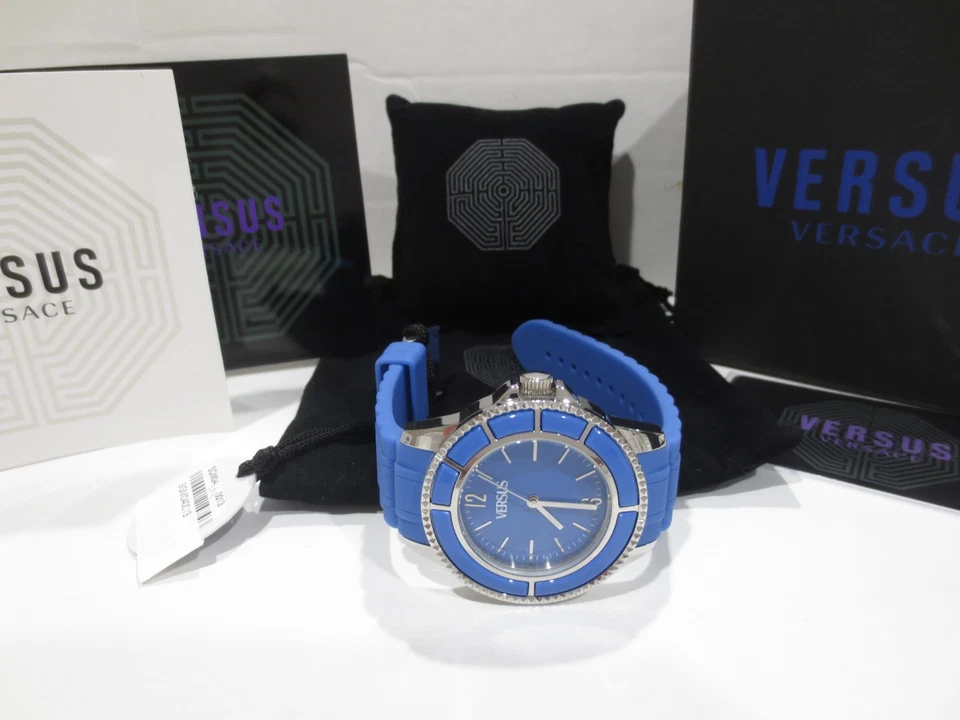 Versus by Versace女式SGM040013东京蓝色表盘橡胶夜光手表 — 第 3/4 张图片