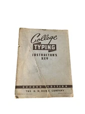 College Typing, Instructor's Key Second Edition 1942 The H.M. Rowe Company