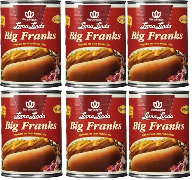 AUTHENTIC Lot 6 Worthington Loma Linda Big Franks Vegetarian Hot Dogs