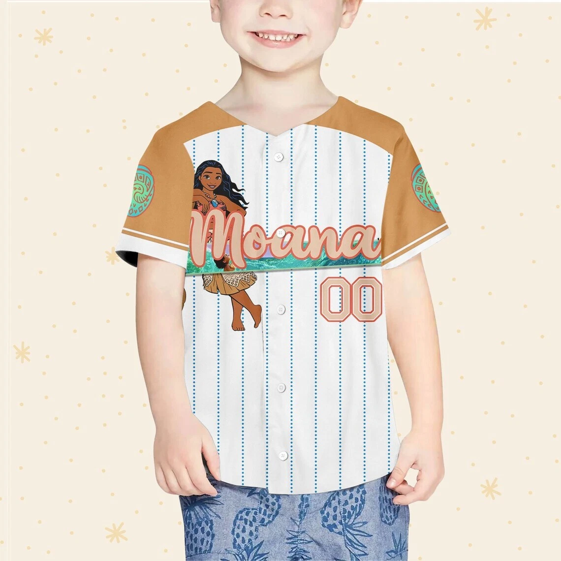 Custom Disney Princess Moana, Personalized Name Disney Baseball Jersey Moana