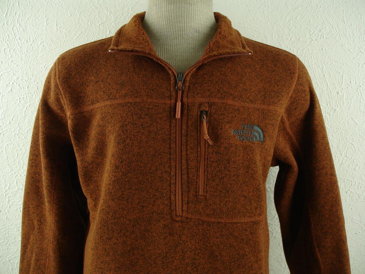 The North Face Mens sz S Gordon's Lyons 1/4 Zip TNF Orange Heather