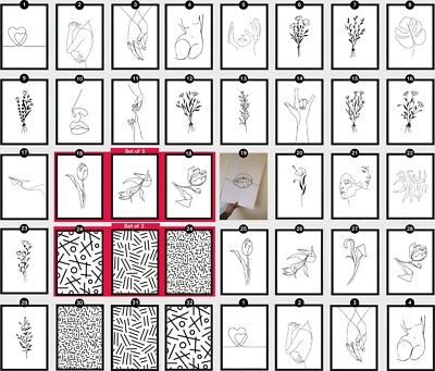 Abstrakte Linienkunst Wanddrucke einfache Zeichnungen eine Linie minimalistisch Mode Dekor