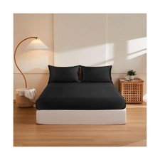 THXSILK Silk King Fitted Sheet 3Pcs Set, 6A+ Top Grade 100% Pure Mulberry Sil...