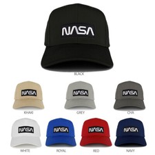 NASA Black White Worm Structured High Profile Trucker Cap - FREE SHIPPING
