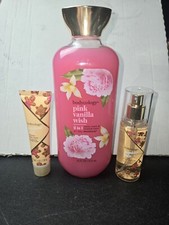 New Bodycology Pink Vanilla Wish 2in1 Bath Body Gingerbread Latte Travel Set