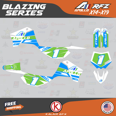 Graphics Kit for Apollo RFZ X4 X5 X6, X14 to X19 Blazing- Cyan