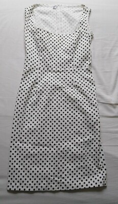 Classic Fashion Damen Kleid weiß schwarz gepunktet Gr. M wie Neu