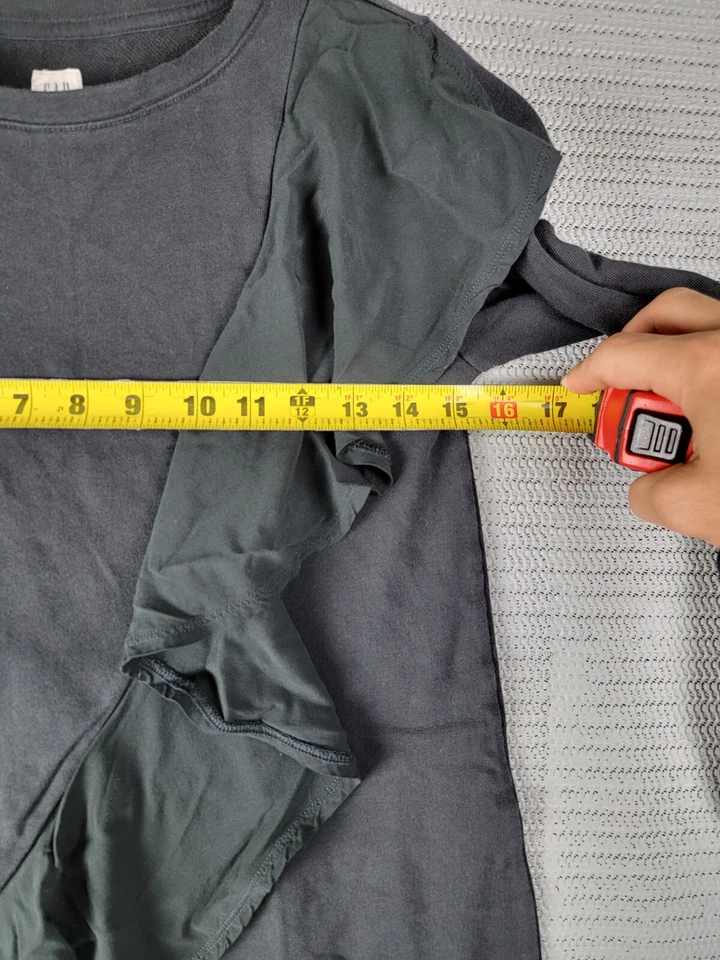 Gap Kids top t-shirt long long-sleeve size XL girls black - Image 3 of 4