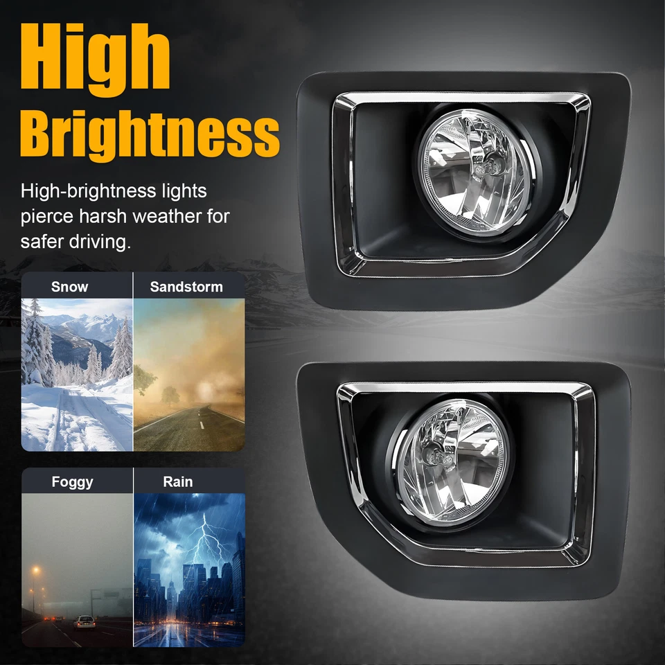 Luces antiniebla lámpara de parachoques con cableado de bisel para GMC Sierra 2500HD 3500HD 2015-2019 Foto 4 de 4