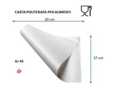 CARTA POLITENATA PER ALIMENTI BIANCA KG 10 37x50 PER CONFEZIONAMENTO e INCARTO