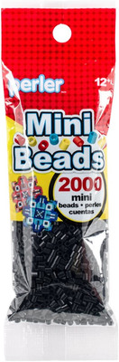 Perler Black Mini Beads for Kids Crafts, 2000 pcs
