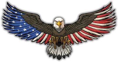 REFLECTIVE AMERICAN FLAG BALD EAGLE USA MADE DECAL STICKER 3M TRUCK VEHICLE CAR