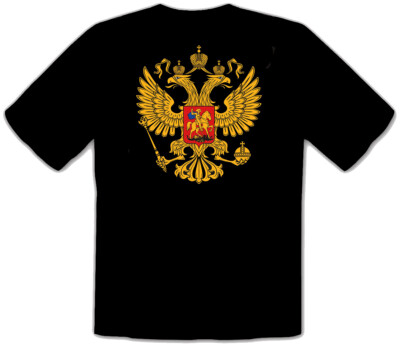 Russland Wappen Rossija Russia SCHWARZE T-Shirt -244