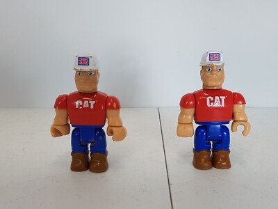 Mega Bloks 2 Cat Construction Workers Action Figures