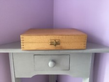 Wooden collectors box ,light oak ,ideal for coins ,stamps ect.