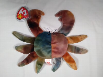 TY Beanie Baby CLAUDE, the Crab 1996 Retired Rare with Errors