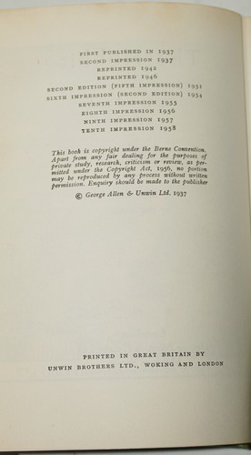 THE HOBBIT ~ J.R.R. TOLKIEN ~ NEAR FINE 1958 2nd EDITION, 6th IMPRESSION - Picture 7 of 10