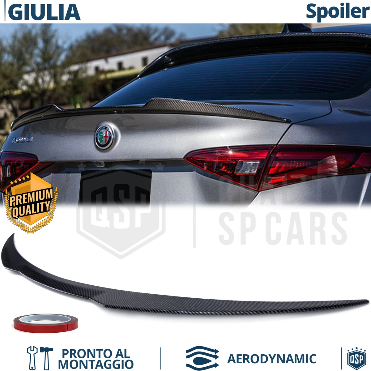 0959 AUDI TT FV 8S 2015-2020 SPOILER POSTERIORE SUL COFANO LOOK TTS TTRS