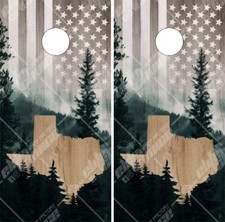 Texas Flag Mountain Cornhole Wrap Bag Toss Skin Decal Sticker