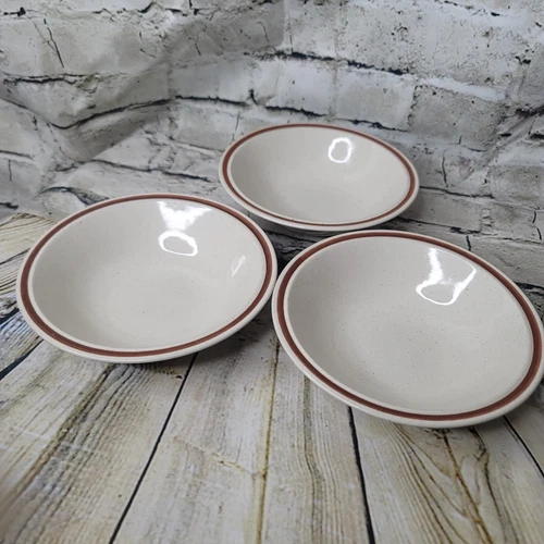 3 VTG 1970s Hearthside Casual Elegance Chablis Stoneware Salad Soup Bowl 6.75 In