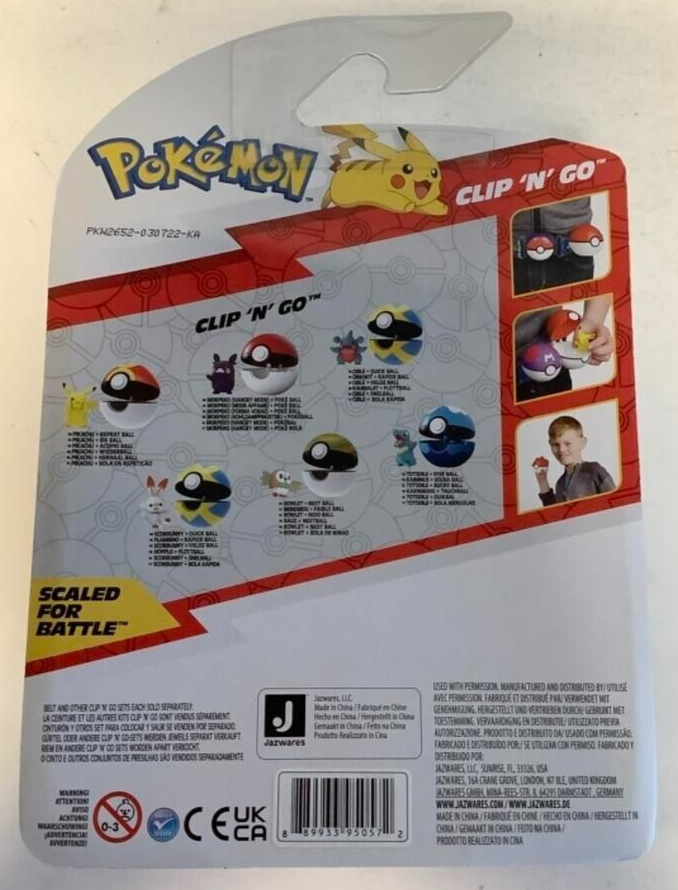 NEW Jazwares PKW2652 Pokemon Clip 'N' Go ROWLET & NEST BALL Battle